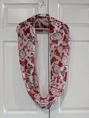 Sanrio Hello Kitty Infinity Loop Scarf, White Red Black, 2014, Polyester